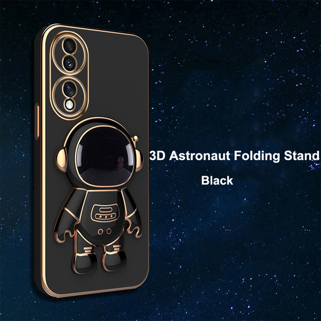 Space Holder Case for Iphone 11 12 13 14 Huawei P50 P40 P30 P20 Pro Lite Honor 70 X8 X9 X7 Nova 10 9 8 Enjoy 50 Cover Plated Astronaut Stand Shell
