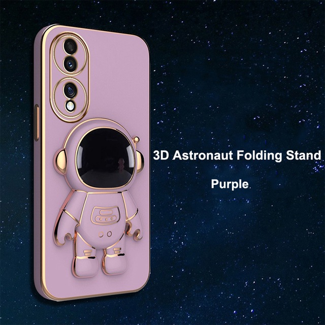 Space Holder Case for Iphone 11 12 13 14 Huawei P50 P40 P30 P20 Pro Lite Honor 70 X8 X9 X7 Nova 10 9 8 Enjoy 50 Cover Plated Astronaut Stand Shell