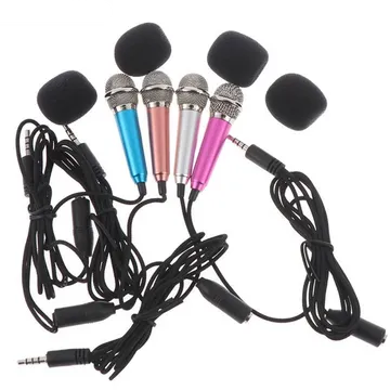 Portable 3.5mm Stereo Studio Mic KTV Karaoke Mini Microphone for Smart  Phone Laptop PC Desktop Handheld Audio Microphone 1pc