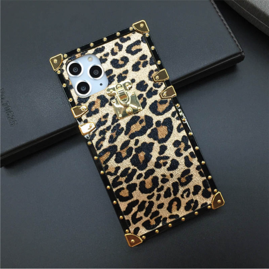 Best Price For Luxury Glitter Leopard Print Cover Soft Square Case For