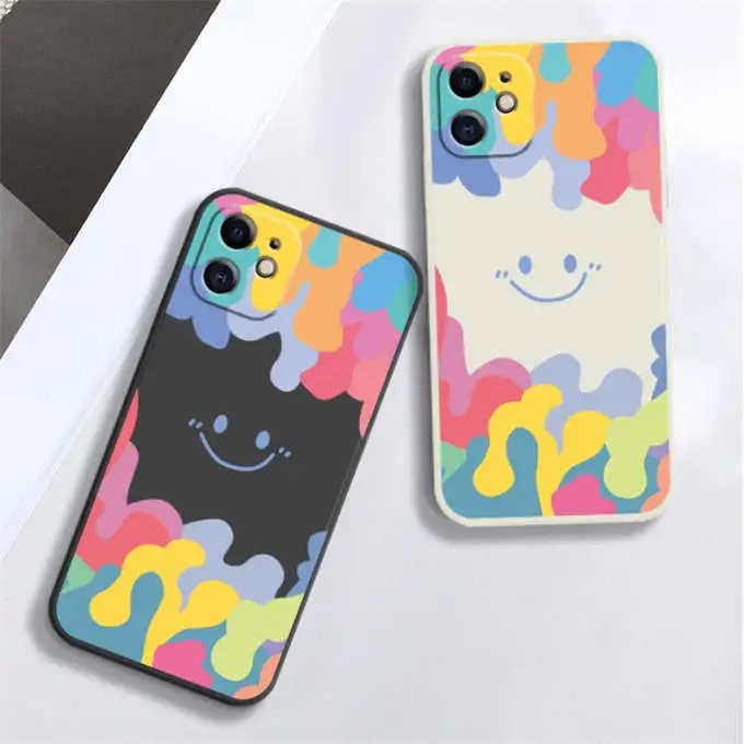 For Iphone Case 11 Accessories Soft Shell Mobile Phone 6 6S Plus Liquid Silicone Apple 7 8 X XR XS Max Straight Edge Thin 12 Pro