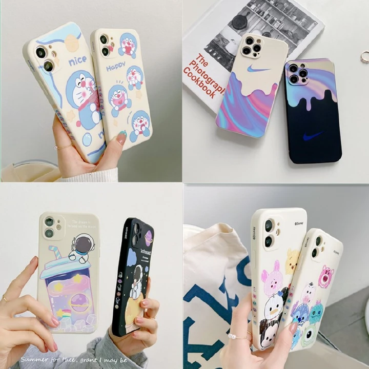 iPhone 12 pro max iPhone 11 pro max iPhone 6 7 8 plus iPhone xs max xr straight edge cube liquified watercolor north phone case skin feel cartoon macaron drop protective case soft