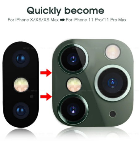 Anti-Scratch Modified Metal Sticker Seconds Change Camera Lens Cover For iPhone X XS XR MAX Fake Camera For iPhone 11 Pro Max