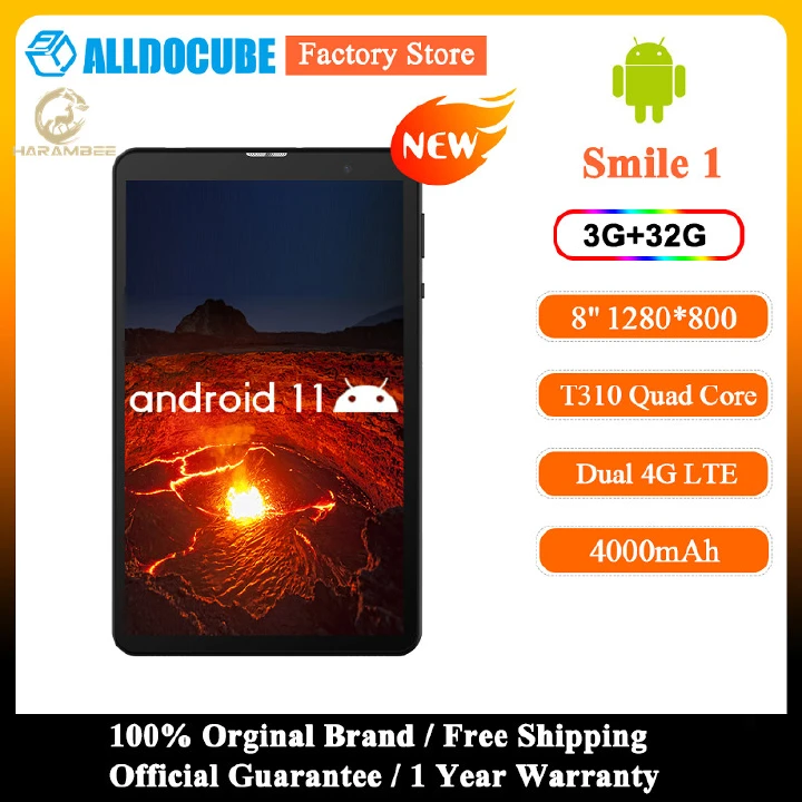 Harambee 2022 NEW Alldocube Smile 1 Tablet PC 8 inch Android 11 3GB RAM 32GB ROM 4000mAh Battery Wi-Fi & 4G Phone Call LTE Kids Tablet PC