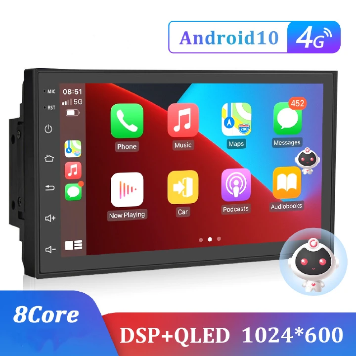 Car Radio GPS 2 din Android 10.0 Auto Carplay Universal 7" for Car Multimedia Player