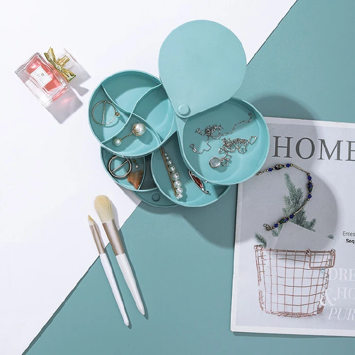 2022 New Arrival Multifunctional Rotating Jewelry Storage Box Necklace Earrings Ring Bracelet European Multilayer Jewelry Box Storage rack