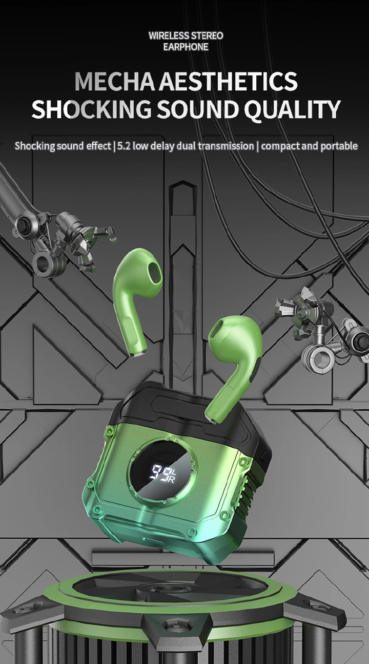 TWS Earphone BT 5.2 Low Latency Noise Reduction Headsets 3 Modes 9D HIFI Stereo Bass Earbuds Headphones With Mic