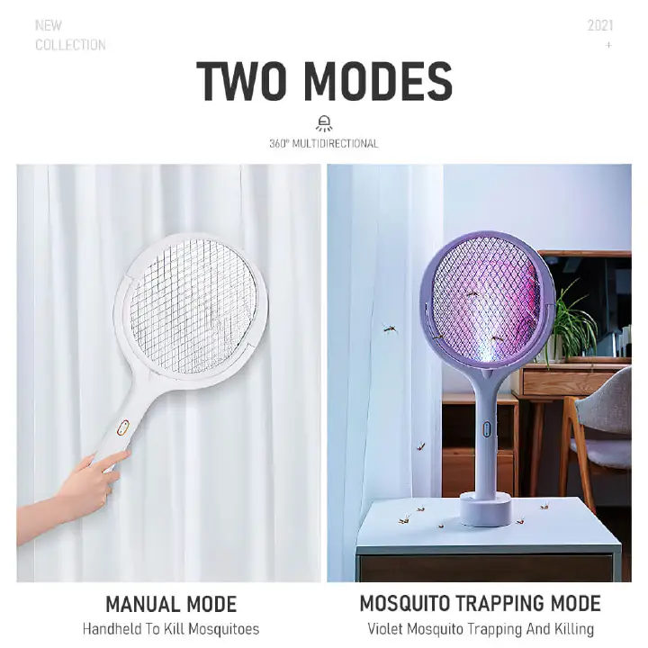 90 Degree Rotatable Mosquito Killer Lamp Electric shocker 365nm UV Light USB Charging Bug Zapper Trap Flies Summer Fly Swatter