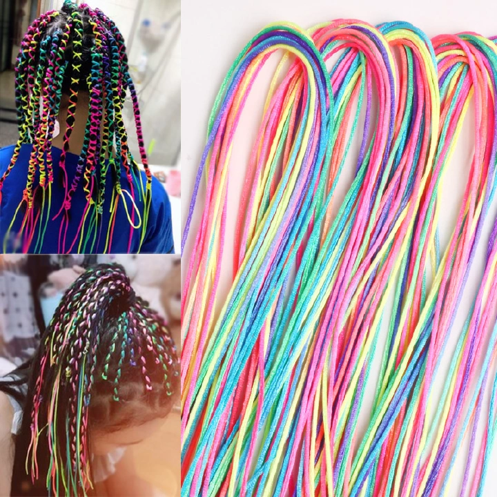 20Pcs Mix Colorful Hair braids Rope strands braids Girls DIY Ponytail braids Women Styling Hair Accessories