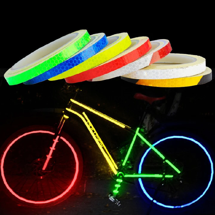Bike Reflective Tape Stickers Fluorescent MTB Bicycle Strips Cycling MTB Tapes for Motorcycle Scooter