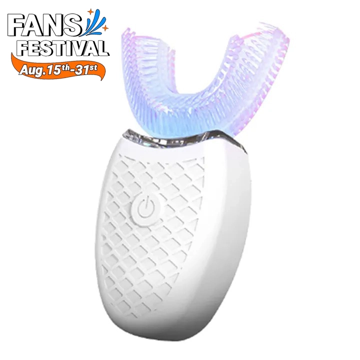 360 Degrees Intelligent Automatic Sonic Electric Toothbrush U Type 4 Modes Tooth Brush Tooth Whitening Blue Light