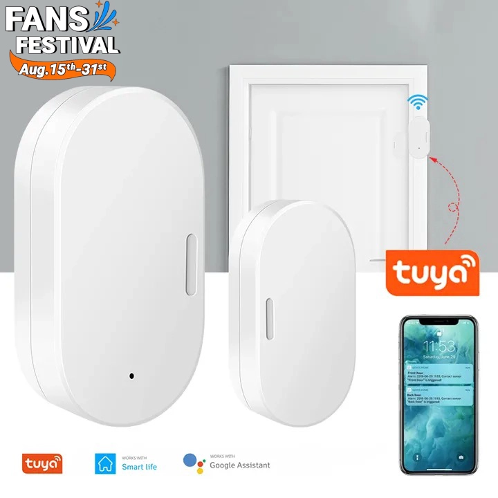 Tuya Zigbee 3.0 Smart Door Sensor Door Open Closed Detectors Security Protection Smart Life APP Control Via Alexa Google Home