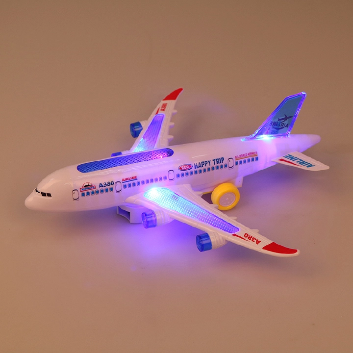 New DIY Assembly Airbus Aircraft Autopilot Flash Sound Aircraft Music Lighting Toys Electric Airplane DIY Toy for Children Kids