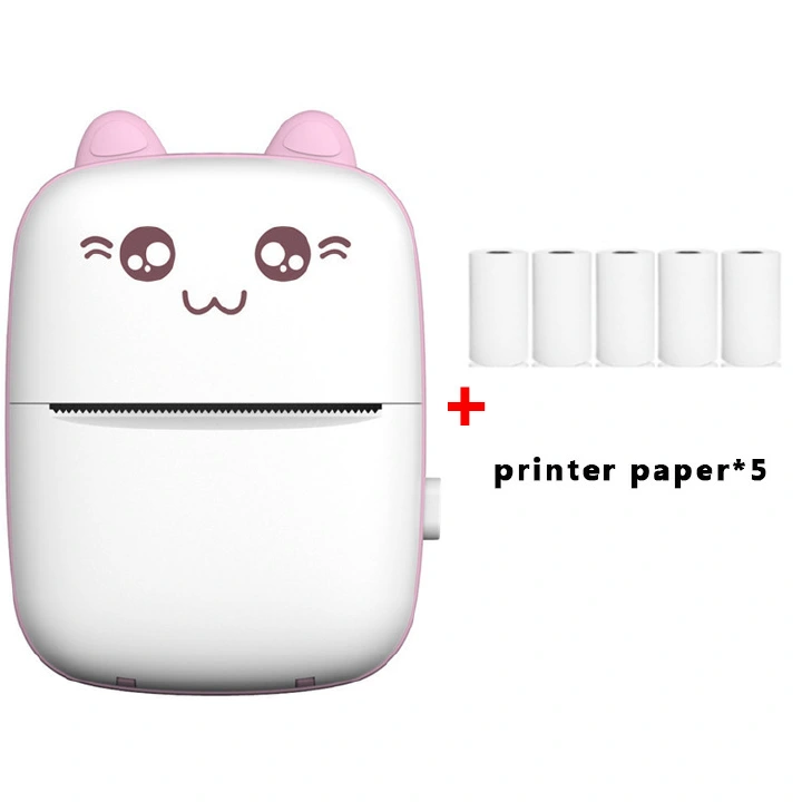 Portable Mini Thermal Printer Wirelessly BT 203dpi Photo Label Memo Wrong Question Printing With USB Cable Imprimante