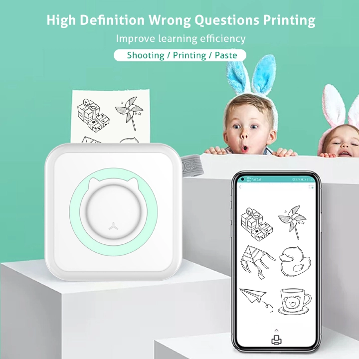 Mini Digital Thermal Printer Portable Instant Photo Printing Device Wireless for IOS Android Smartphone