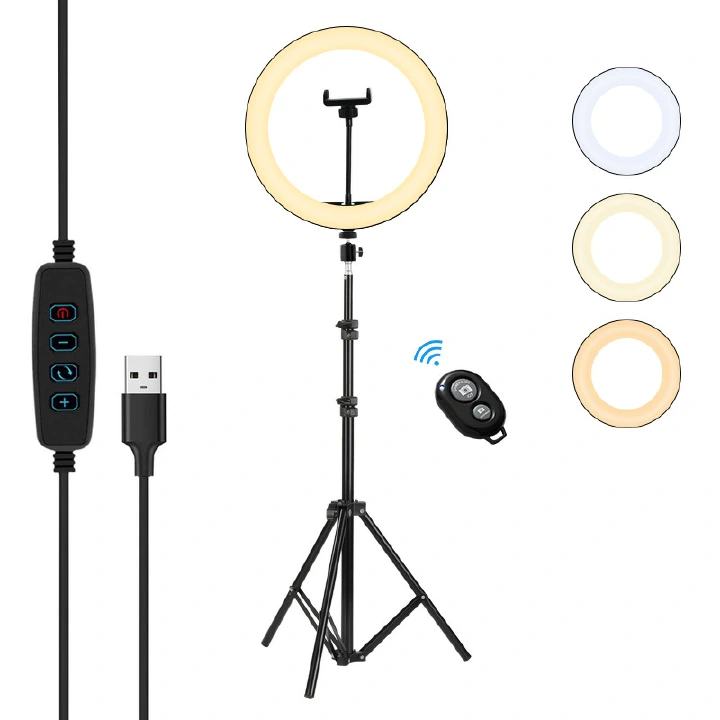 12 inch Live Light Floor Bracket Fill Light Mobile Phone Photo Video Beauty Ring Light