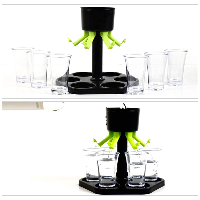 6 Shot Glass Dispenser Wine Whisky Beer Wine Liquor Dispenser Party Games Drinking Tools Bar Accessories