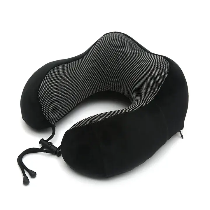 U Shaped Memory Foam Neck Pillows Soft Travel Pillow Massage Neck Pillow Sleeping Airplane Pillow Cervical Healthcare Bedding Black normal