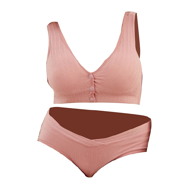 New maternity bra, front buckle big cup bra, maternity underwear set, gathered cotton vest nursing bra,(bra + panties)