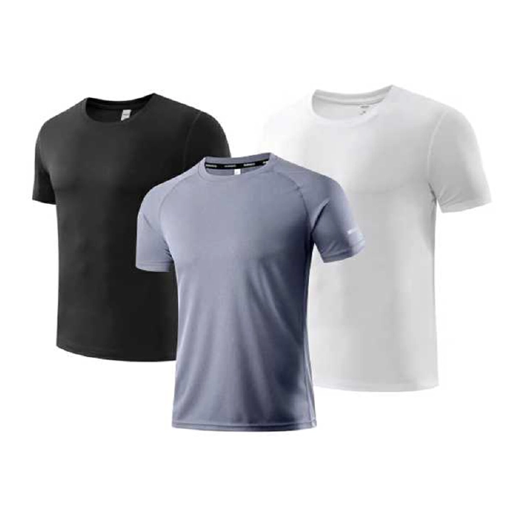 T-shirt 3-piece set (eye ice silk T-shirt + white loose T-shirt + black sports T-shirt) men's elastic short-sleeved quick-drying breathable sports casual T-shirt.