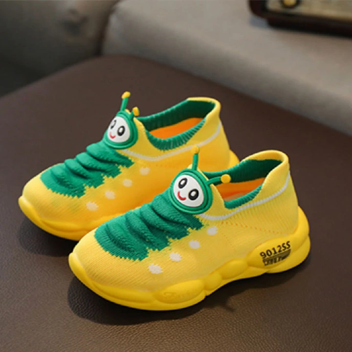 Caterpillar Children's Mesh Breathable Sneakers, Soft-soled Girls' Socks Shoes, Comfortable Boys' Sneakers, Casual Shoes