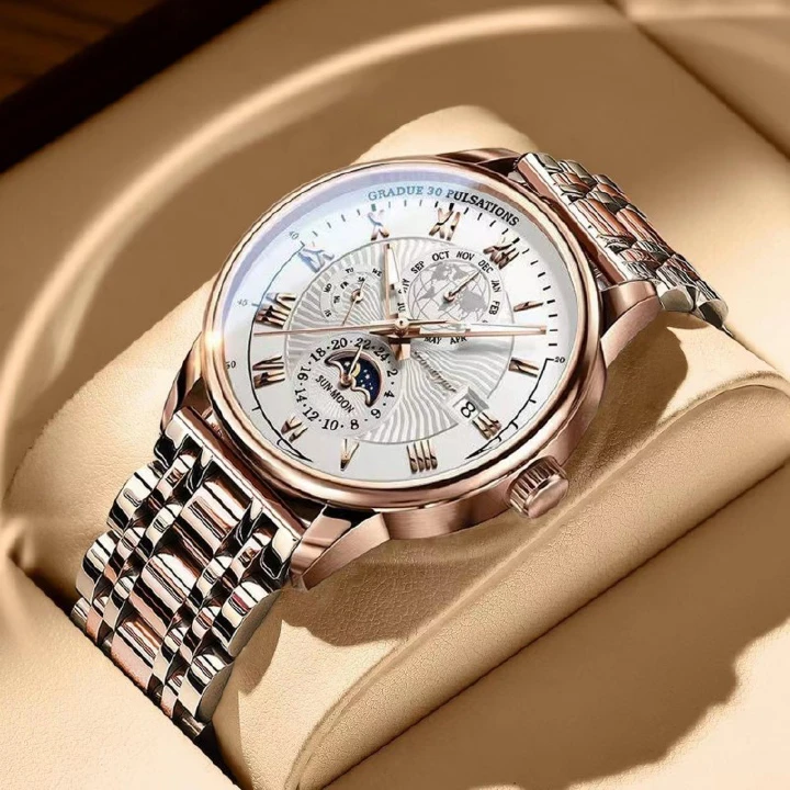POEDAGAR Brand new waterproof luminous calendar watches  for men's and women's ultra-thin quartz steel band watche fashion watchs