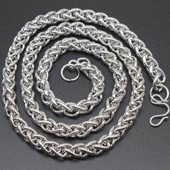 60CM 7MM Necklace Unisex 7MM Flat Snake Link Chain Lobster Clasp Collares Necklaces For Women Men Jewelry Necklaces & Pendants Silver one size
