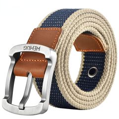 110cm 31-34inch Tactical Hunting Pin Buckle Belt Unisex Trendy Nylon Girdle Fashion Luxury Design Jeans Accessories Business for Men Canvas Belt Navy blue FREE SIZE