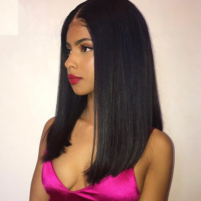 Fashion Wig women  long straight hair clavicular hair medium long hair girl Wigs