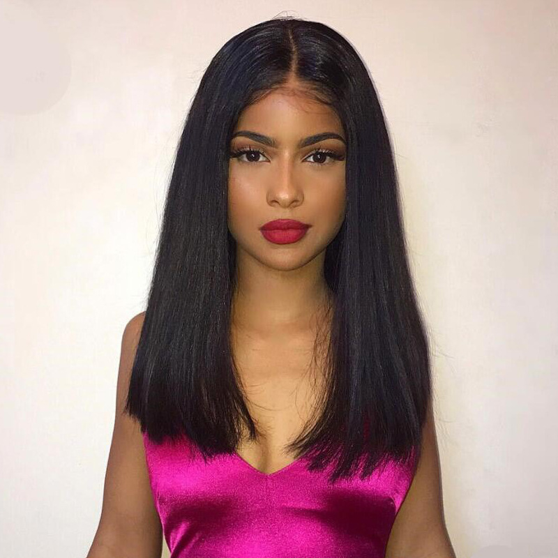 Fashion Wig women  long straight hair clavicular hair medium long hair girl Wigs