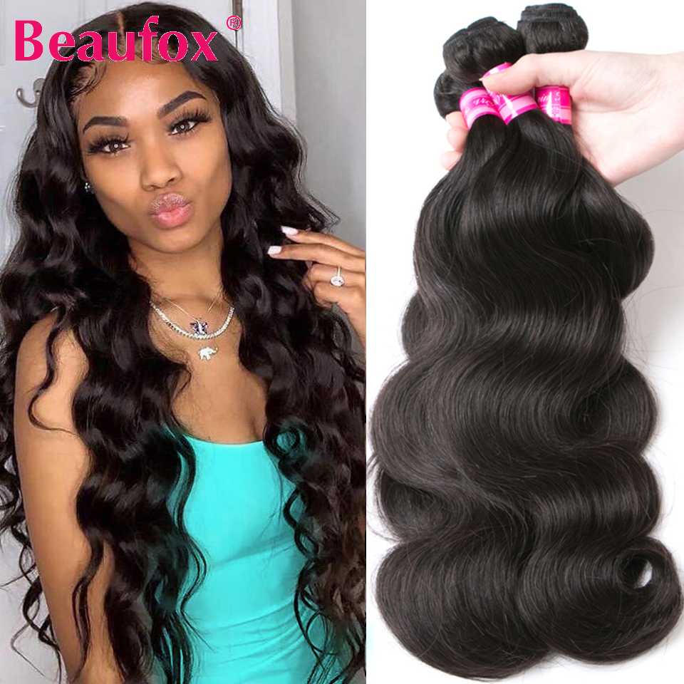 Beaufox  Wave Bundles Brazilian Hair Weave  Hair Bundles Natural /Jet Black wigs women