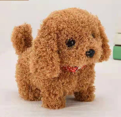 Electronic Pets Simulation Smart Dog Called Walking Plush Toy Electric Plush Robot Dog For Baby Kids Plush Toy Brown onesize