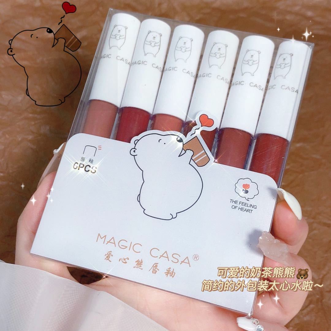 6pc suit Clear Fashion 6ml Crystal Jelly Moisturizing Lip Oil Plumping Lip Gloss Sexy Plump Lip Glow Oil Tinted Lip Plumper Lips Makeup Fast delivery within 1-5 days