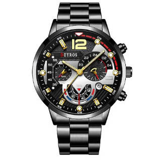 Men Watches Stainless Steel Top Brand Luxury Sports Chronograph Quartz Watches Classic Watch Gift boy watch Fast delivery within 1-5 days