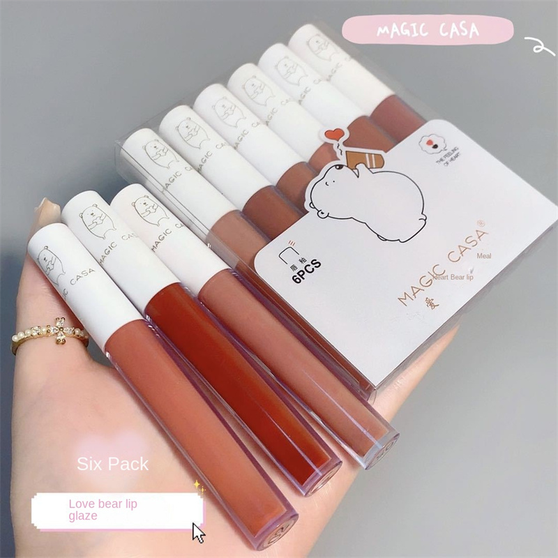 6pc suit Clear Fashion 6ml Crystal Jelly Moisturizing Lip Oil Plumping Lip Gloss Sexy Plump Lip Glow Oil Tinted Lip Plumper Lips Makeup Fast delivery within 1-5 days