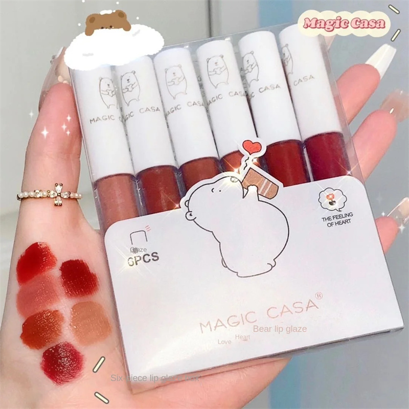 6pc suit Clear Fashion 6ml Crystal Jelly Moisturizing Lip Oil Plumping Lip Gloss Sexy Plump Lip Glow Oil Tinted Lip Plumper Lips Makeup Fast delivery within 1-5 days