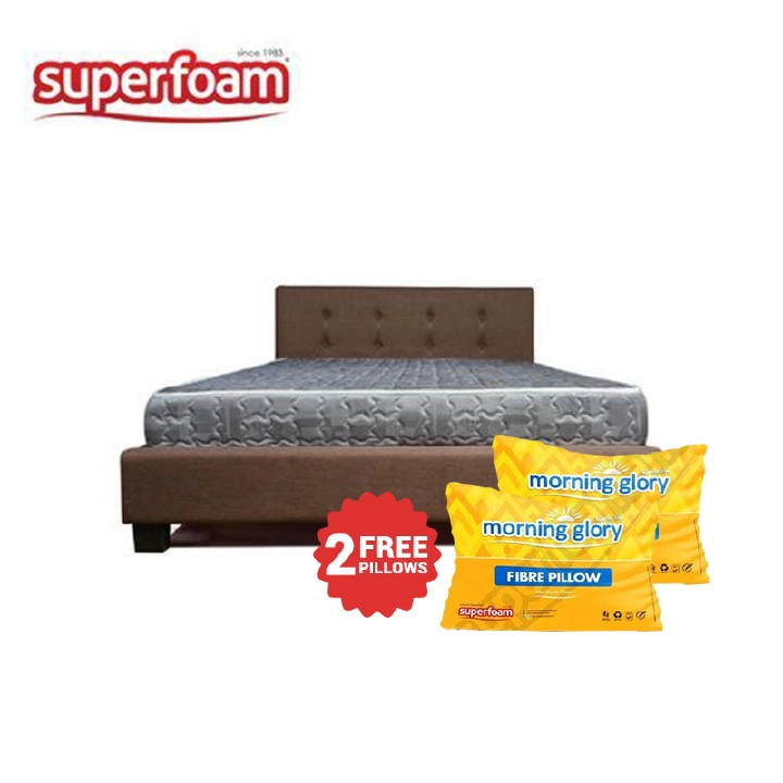 (LIMITED OFFER) Superfoam morning glory home living room furniture box memory foam very super good quality material bedroom bed  mattress heavy quilted gray patterned home and kitchen furniture
