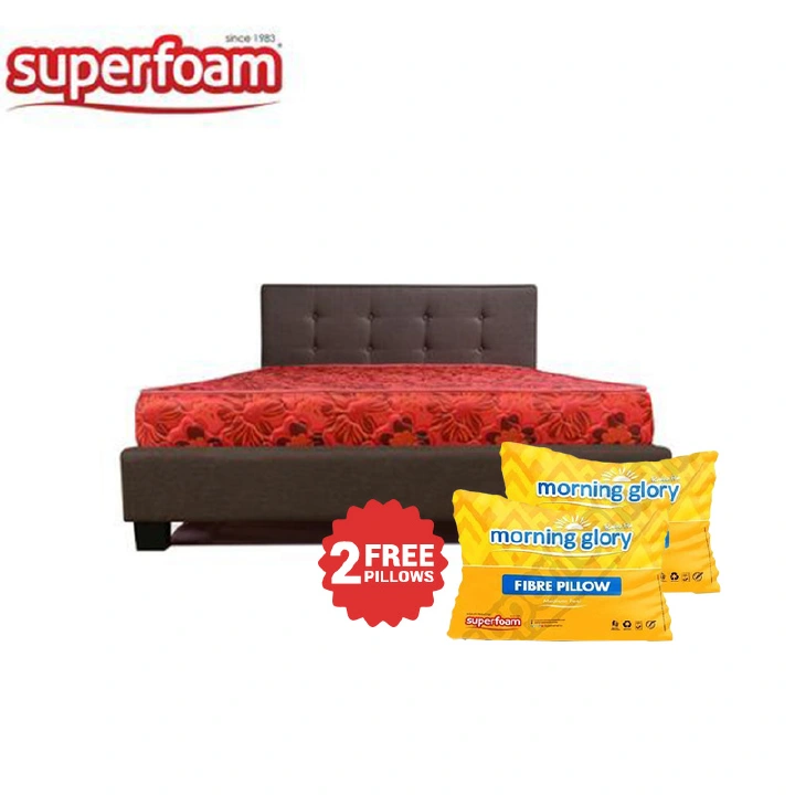 (LIMITED OFFER) Superfoam morning glory home living good quality material bedroom bed mattress heavy quilted maroon with flowers home and kitchen furniture bedroom furniture mattresses box springs