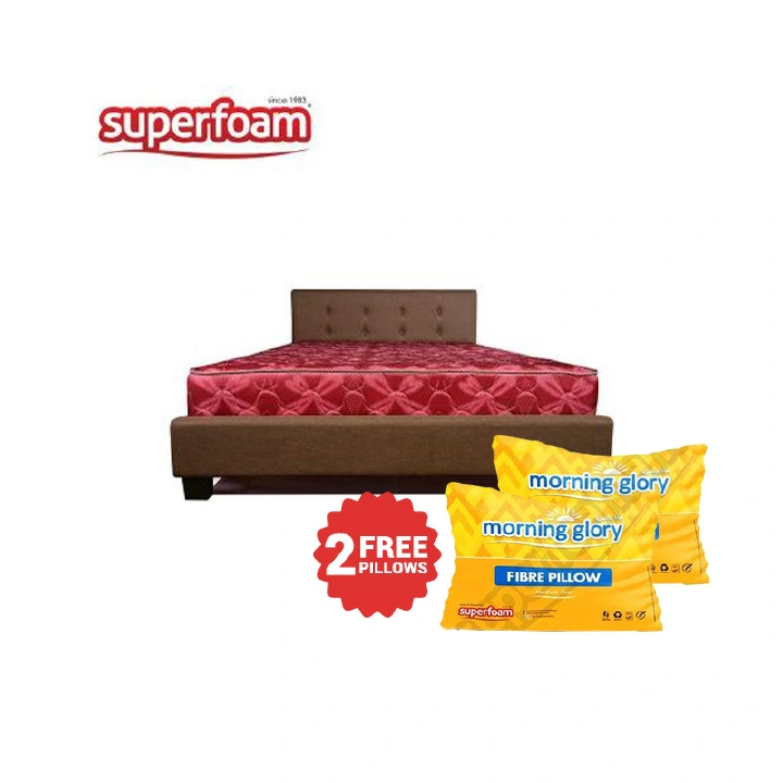 (LIMITED OFFER) Superfoam morning glory home living bed mattress medium quilted maroon with flower home and kitchen furniture bedroom furniture mattresses box springs