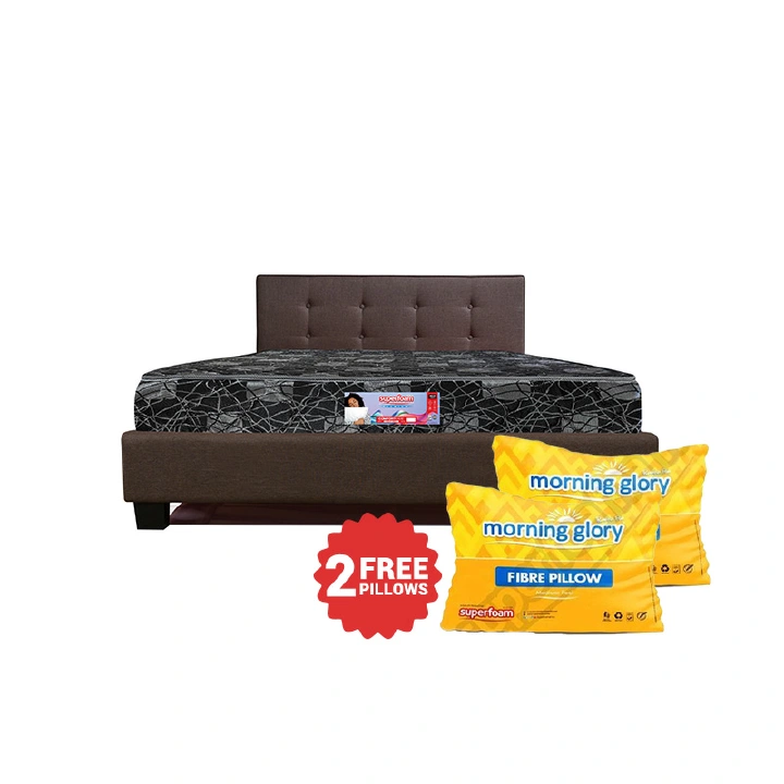 Superfoam memory foam glory home living bed mattress heavy quilted black with white floral home and kitchen furniture bedroom furniture mattresses box springs