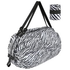 Shopping Bags Reusable Foldable Grocery Storage Tote Lightweight Waterproof Oxford Cloth Duffle - 2632 Zebra one size