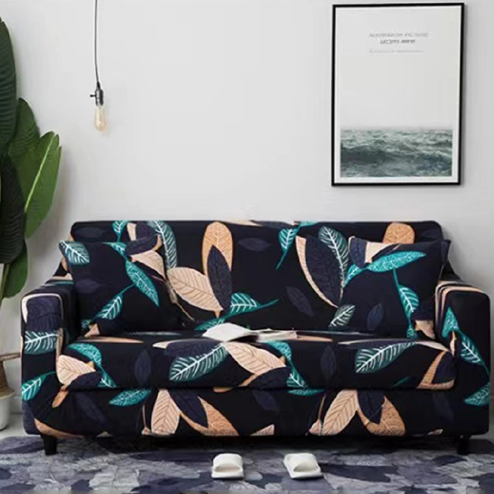 Hot selling fully enclosed elastic sofa covers, all-season sofa covers, sofa cushions, leaf patterns, 1-3 seat sofa covers  1 seat（90-140cm）+1 pcspillow case