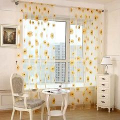 Sunflower Curtains Window Screening Yellow 100*270cm/Panel