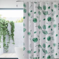 Leaf Shower Curtain - Beautiful Leaf Pattern, Waterproof Design, Easy to Clean - Perfect for Bathroom, Shower Stall - with Hook Hole Design AS Picture 1.8M(L) x 1.8M(H)