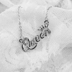 Luxury Gold-Color Queen Crown Chain Necklace Zircon Crystal Necklace Women Fashion Jewelry Birthday Present Silver FREE SIZE