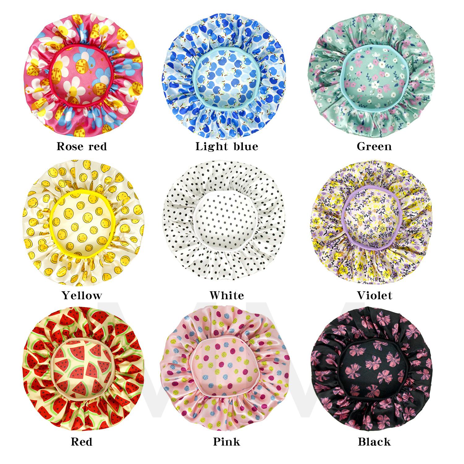 Hot selling beautiful kids fashion nightcap batik print double layer round cap free size