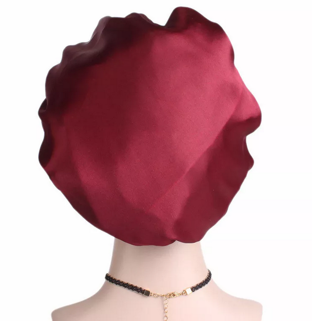 Satin Headscarf Hat Sleeping Bonnet Hair Wrap Silk Cap Fashion Head Scarf Headwear Night Sleep Hat Brand MM