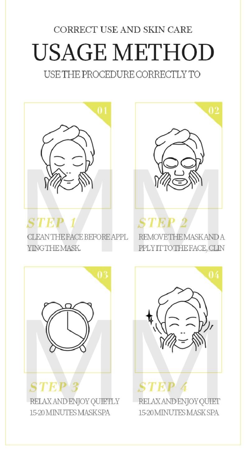 Hot selling MM Brand New Mask Hyaluronic Acid Moisturizing Hydrating Natural Plant Beauty mask 1 pc Aloe Honey Vitamin C Snail as pictures