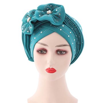 African Turbans Women Auto Gele Stacked Stick Diamond Flower 2021 ...