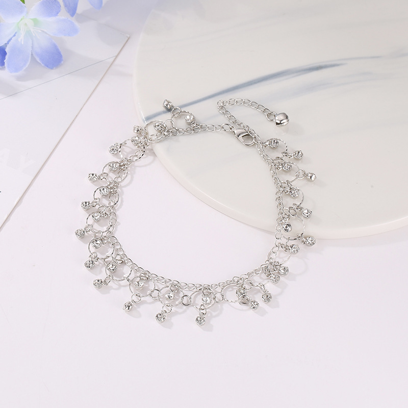Fashion Beach Dance Yoga Anklet Bracelet For Women Charm Rhinestone Tassel Foot Ring Accessories Girl Ankle Chains Jewelry Anklets For Women Jewelry Leg Bracelet